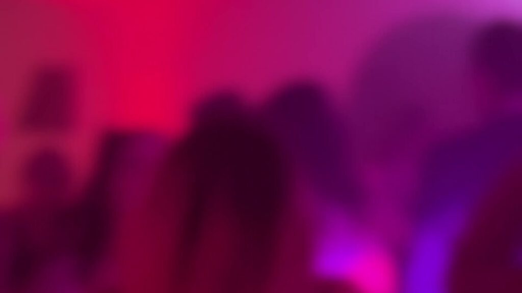 Tanzfläche bei einer Hochzeit – Gäste tanzen im Stimmungslicht